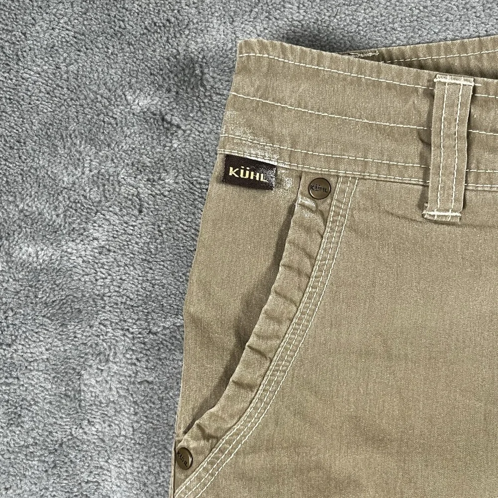 Kuhl Shorts Mens 32 Khaki Vintage Patina Dye Renegade Cargo Distressed See Pics